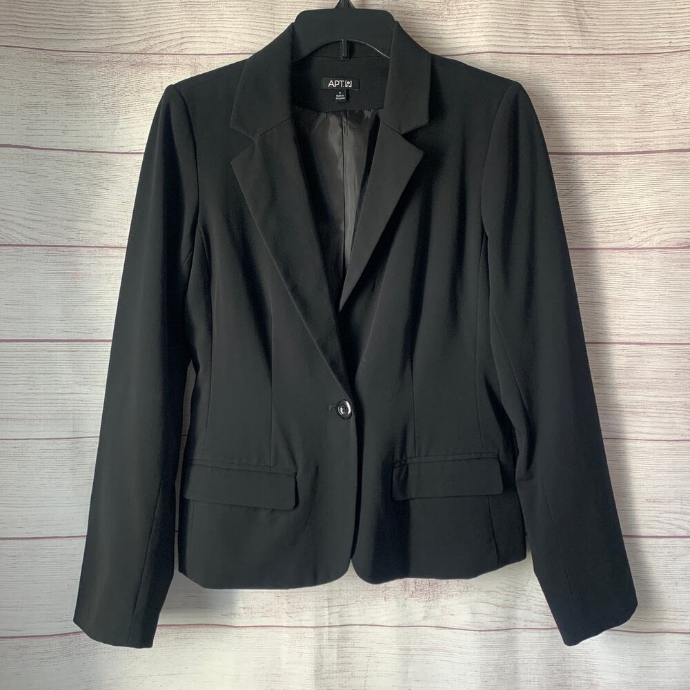 Apt. 9 Black Blazer Jacket Button Closure Size 4